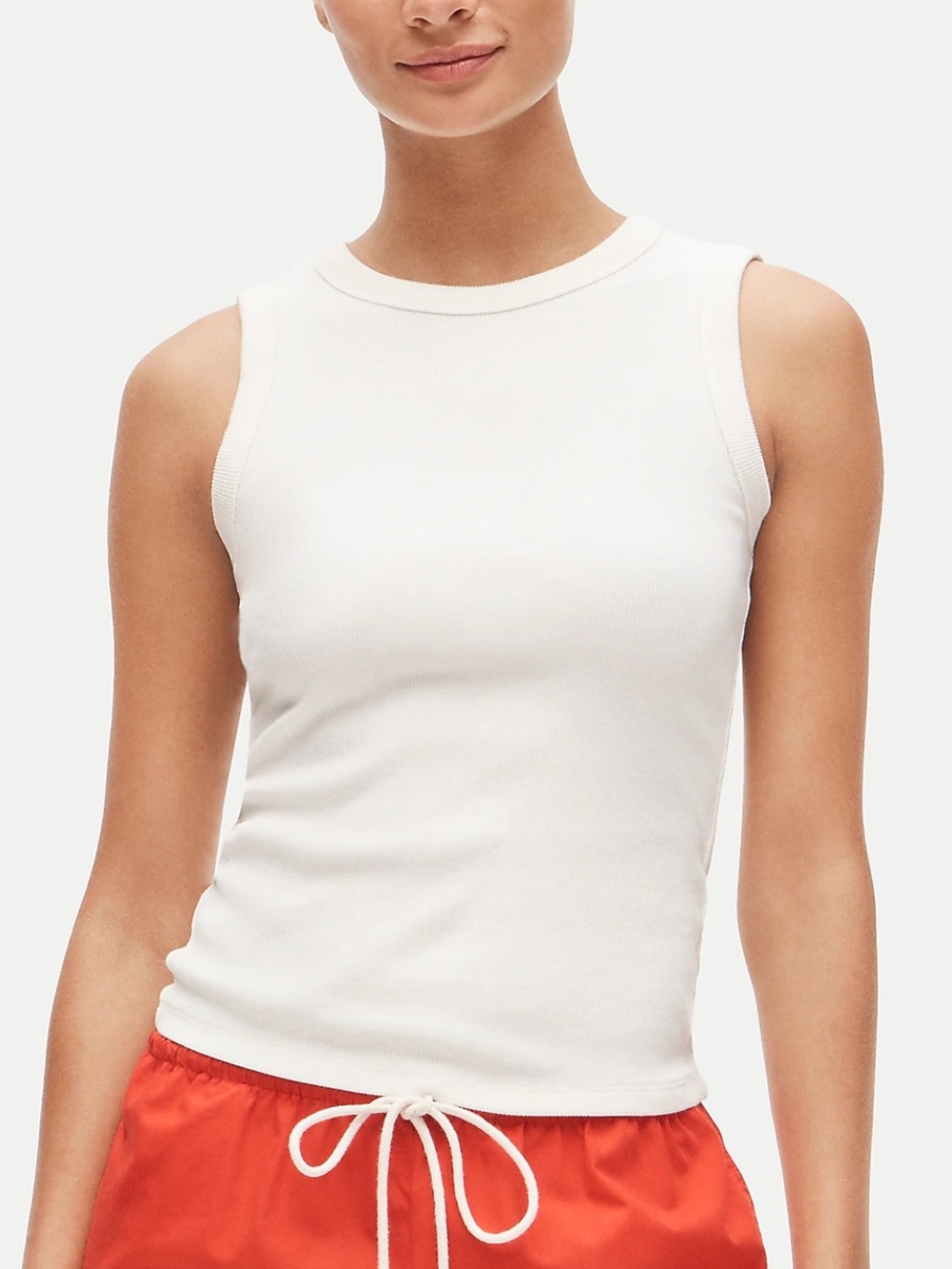 NWT J Crew Perfect Rib Tank in Ivory